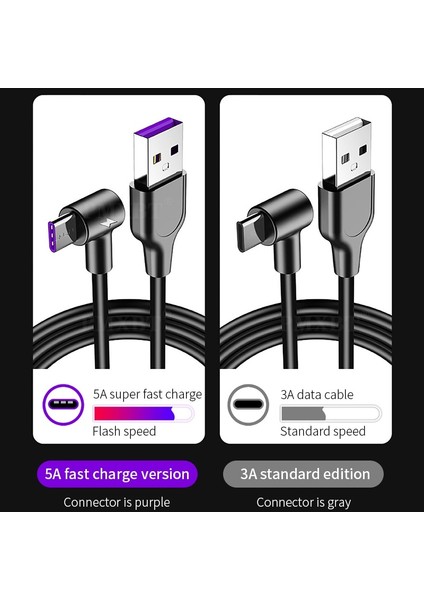 5A USB C Tipi Kablo 1 M 2 M 3 M Hızlı Şarj Tipi-C Kablosu Huawei P40 P30 P20 Mate 20 Pro Telefon Supercharge Qc4.0 3.0 Usbc Cabo (Yurt Dışından)