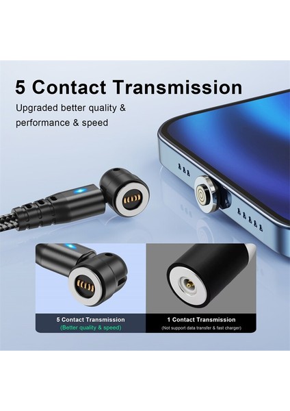 Lovebay 540 Döndür Manyetik Kablo 3A Hızlı Şarj Mikro USB Tip C Kablo iPhone Xiaomi Manyetik Şarj Cihazı Telefon Veri USB Kablosu (Yurt Dışından)