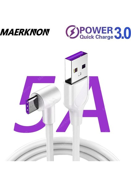 USB C Kablosu 5A Hızlı Şarj C Tipi Tel Samsung S20 Xiaomi 11 Huawei P30 Cep Telefonu Qc3.0 Şarj Verileri USB C Tipi Kablo (Yurt Dışından)