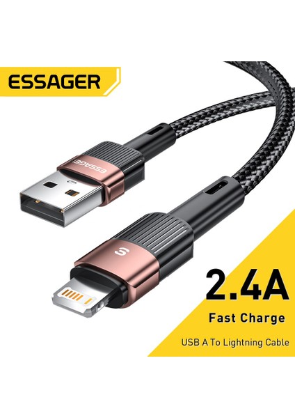 Essager USB Kablosu IPHONE14 13 12 11 Pro Max Xs Xr x Se 8 7 6 Artı Hızlı Şarj Cep Telefonu Veri Hattı Ipad Şarj Cihazı Tel (Yurt Dışından)