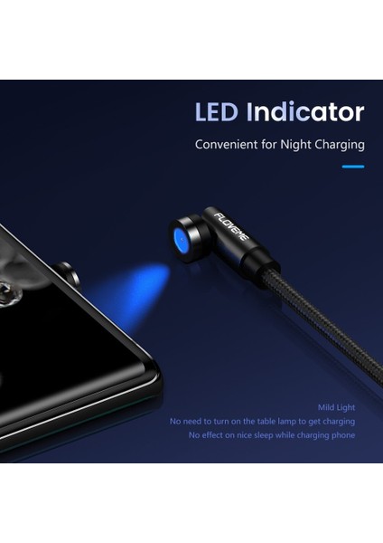 Floveme USB C Kablosu 540 Derece Tip C Döndür Manyetik Kablo Mıknatıs Şarj Cihazı Mikro USB Telefon Aksesuarları iPhone Xiaomi 11 (Yurt Dışından)