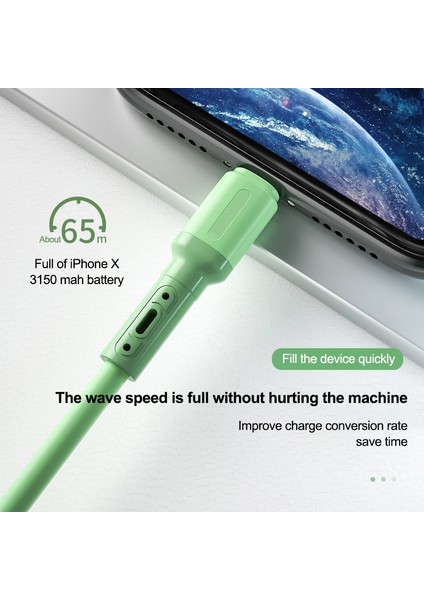 1/1.5/2m USB 8 Pin Kablo 3A Hızlı Şarj Veri Kablosu USB Tel Sıvı Silikon Kablo iPhone 14 13 12 11 Pro Max x Xr Xs 8 7 (Yurt Dışından)