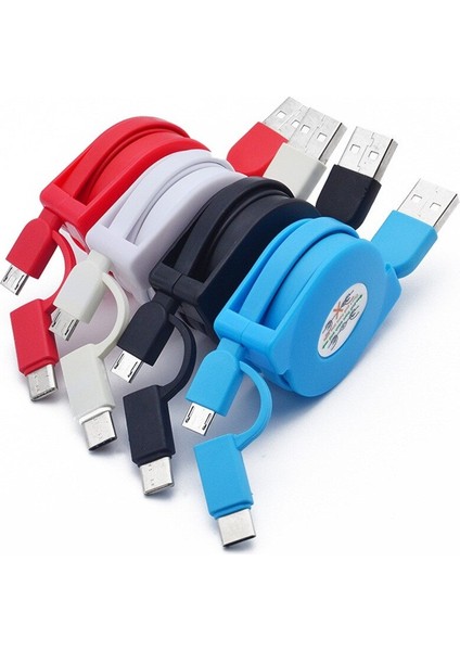 Geri Çekilebilir Çoklu USB Şarj Kablosu Mikro USB Tip C Kablosu Samsung Cep Telefonu Için Çoklu Şarj Kablosu Cep Telefonu Aksesuarı (Yurt Dışından)