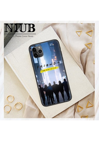 Arkadaşlar Kapı Telefonu Kılıfı Için iphone 5 5s Se 2 6 6s 7 8 11 12 Mini Artı x Xs Xr Pro Max Siyah Silikon Arka Boyama Kabuk Yumuşak (Yurt Dışından)