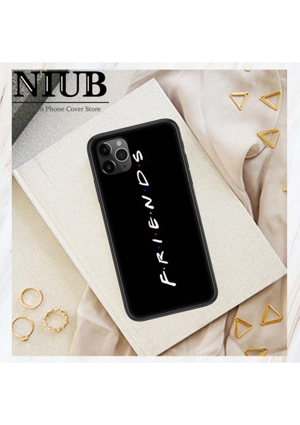 Arkadaşlar Kapı Telefonu Kılıfı Için iphone 5 5s Se 2 6 6s 7 8 11 12 Mini Artı x Xs Xr Pro Max Siyah Silikon Arka Boyama Kabuk Yumuşak (Yurt Dışından)