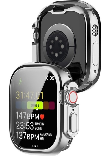 Yumuşak Silikon Koruyucu Kapak Apple Watch Ultra Kılıf 49MM 360 Derece Ekran Koruyucu Darbeye Dayanıklı Iwatch Serisi 8 Ultra (Yurt Dışından)