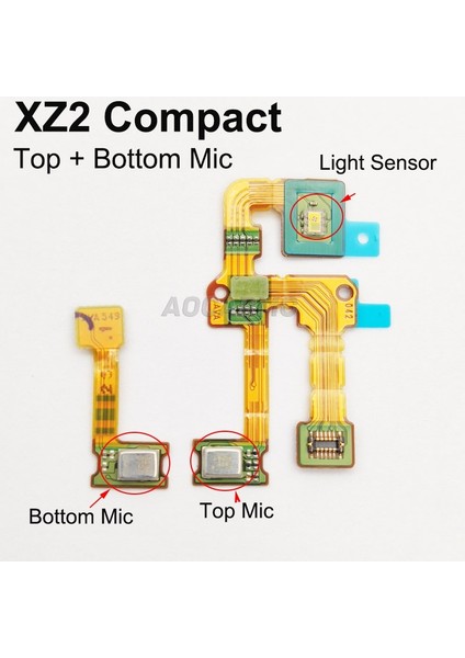 Aocarmo Sony Xperia Xz2 Kompakt H8314 H8324 So-05 Işık Yakınlık Sensörü XZ2C Mini Üst Alt Mikrofon Mikrofon Flex Kablo (Yurt Dışından)