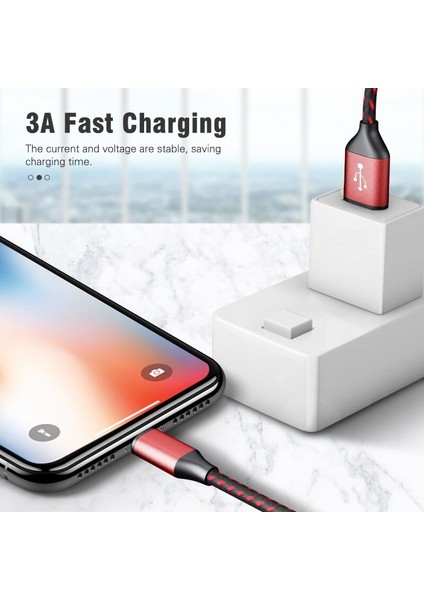 Fonken 3A USB C Şarj Aleti Kablosu Samsung Galaxy A21S S20 A51 A71 Tip-C Hızlı Şarj Kablosu Mikro USB Cep Telefonu Şarj Kablosu (Yurt Dışından)