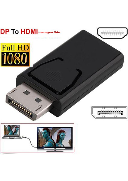 1080 P Dp Ekran Dönüşüm Bağlantı Noktası Dp Erkek HDMI Uyumlu Dişi Dönüştürücü Kablo Adaptörü Video Ses Konektörü Hdtv Pc Için (Yurt Dışından)