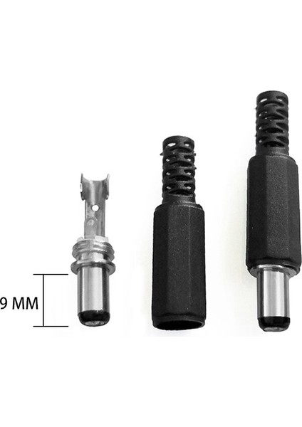 5 Adet 2.1*5.5 mm Dc Erkek Konnektörler Güç Jakı Fiş Adaptörü Güvenlik Kamerası Güvenlik Sistemi Uzunluğu 9mm Dıy Cctv Aksesuarları (Yurt Dışından)