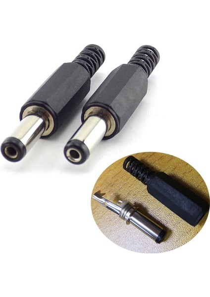 5 Adet 2.1*5.5 mm Dc Erkek Konnektörler Güç Jakı Fiş Adaptörü Güvenlik Kamerası Güvenlik Sistemi Uzunluğu 9mm Dıy Cctv Aksesuarları (Yurt Dışından)