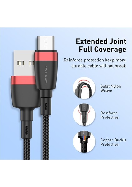 Uslıon 3A USB C Tipi Kablo Samsung S10 S9 Hızlı Şarj Cihazı C Tipi Telefon Şarj Kablosu Xiaomi Mi9 Redmi Not 7 Huawei P30 Kablo (Yurt Dışından)