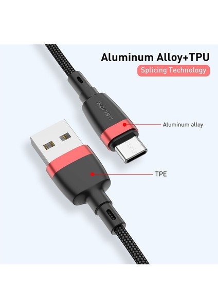 Uslıon 3A USB C Tipi Kablo Samsung S10 S9 Hızlı Şarj Cihazı C Tipi Telefon Şarj Kablosu Xiaomi Mi9 Redmi Not 7 Huawei P30 Kablo (Yurt Dışından)