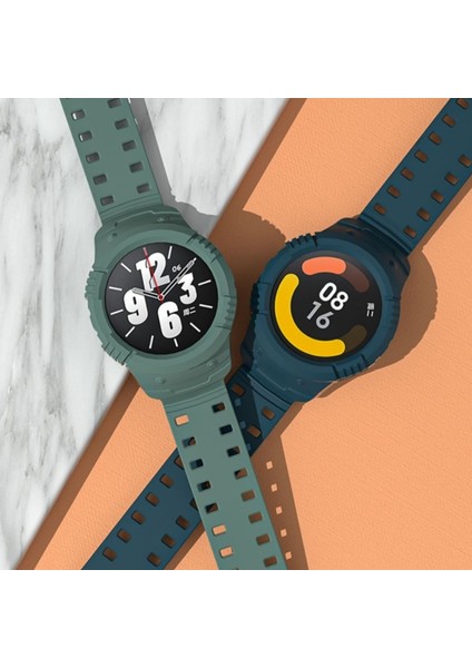 Silikon Kabuk Tam Kapak Koruyucu Bilek Kordonlu Saat Xiaomi Mi Izle/renkli 2/s1 Aktif Kayış Bandı Bileklik Durumda Aksesuarları (Yurt Dışından)