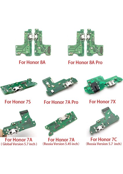 USB Güç Şarj Konektörü Bağlantı Noktası Dock Flex Kablo Huawei Onur 6A 7 S 6x 7x V10 5c 6c 8A Pro 7c 7A Küresel Sürüm Gr5 2017 (Yurt Dışından)