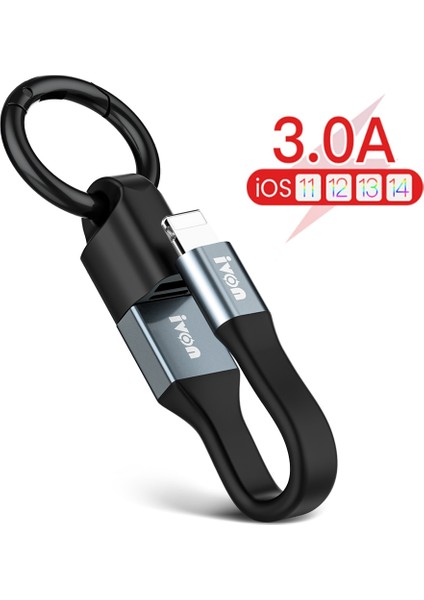 Ultra Kısa Anahtarlık 3A USB C Kablosu iPhone 14 13 12 Pro Max 8-Pin Mikro USB C Şarj Veri Kablosu Xiaomi Samsung Huawei Için (Yurt Dışından)