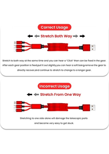 iPhone x 8 Samsung Için 120CM 3 In 1 USB Şarj Kablosu iPhone 13 12 Mikro USB C Tipi Kablo Geri Çekilebilir Taşınabilir Şarj Kablosu (Yurt Dışından)