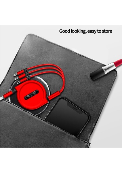 iPhone x 8 Samsung Için 120CM 3 In 1 USB Şarj Kablosu iPhone 13 12 Mikro USB C Tipi Kablo Geri Çekilebilir Taşınabilir Şarj Kablosu (Yurt Dışından)