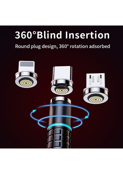 Elough Hızlı Manyetik Şarj Mikro USB Kablosu iPhone Samsung Xiaomi Için 3A Hızlı Manyetik Telefon Şarj Kablosu C Tipi Kablo (Yurt Dışından) fiyatları