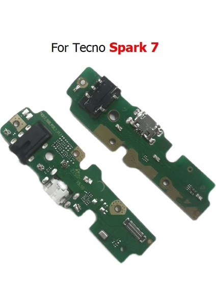 USB Şarj Yuvası Bağlantı Noktası Soket Jakı Fiş Konnektörü Şarj Panosu Tecno Spark 7 Kf6 Flex Kablo (Yurt Dışından)