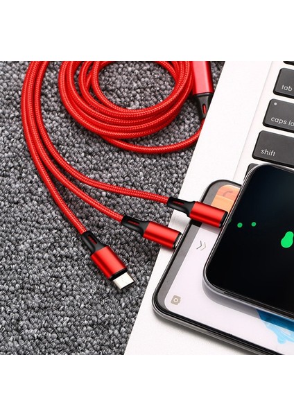 In1 Hızlı Şarj Kablosu C Tipi Mikro Şarj Cihazı Çoklu USB Şarj Kablosu Cep Telefonu Çoklu USB Bağlantı Noktası Tel Xiaomi iPhone Için (Yurt Dışından)