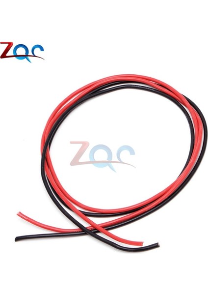 Takım 14 Awg Ölçer Tel Esnek Silikon Örgülü Bakır Kablolar Rc Siyah 1m + Kırmızı 1m (Yurt Dışından)
