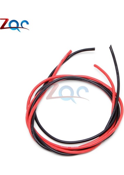 Takım 14 Awg Ölçer Tel Esnek Silikon Örgülü Bakır Kablolar Rc Siyah 1m + Kırmızı 1m (Yurt Dışından)
