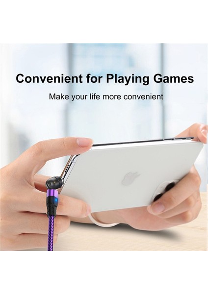 Uslıon 540 Derece Manyetik C Tipi Veri Kablosu Hızlı Şarj Manyetik Mikro USB Telefon Kablosu iPhone 12 Xiaomi Tel Kablo Kablosu (Yurt Dışından) modelleri