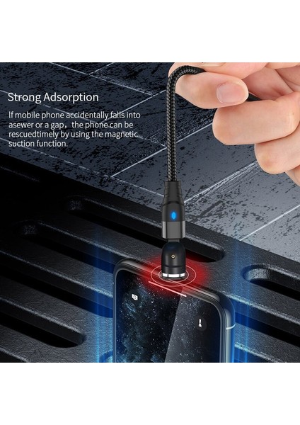 Uslıon 540 Derece Manyetik C Tipi Veri Kablosu Hızlı Şarj Manyetik Mikro USB Telefon Kablosu iPhone 12 Xiaomi Tel Kablo Kablosu (Yurt Dışından) fırsatları