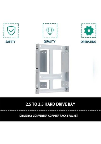 1 Adet Alüminyum 2-Bay 2.5 Inç SSD HDD Sabit Disk 3.5 Inç Sürücü Bölmesi Dönüştürücü Adaptör Raf Braketi 12 Vidalı (Yurt Dışından)