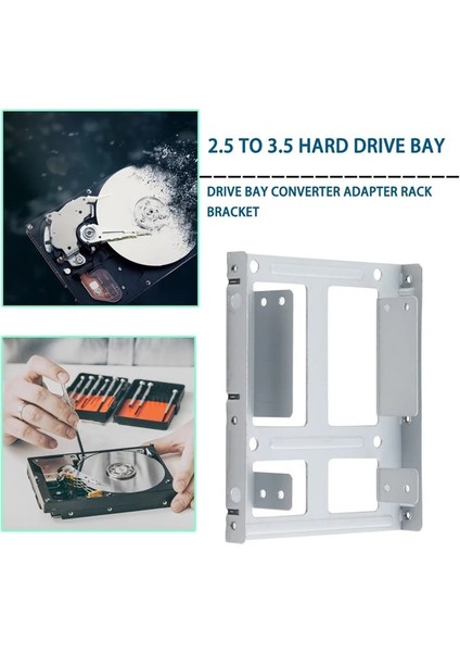 1 Adet Alüminyum 2-Bay 2.5 Inç SSD HDD Sabit Disk 3.5 Inç Sürücü Bölmesi Dönüştürücü Adaptör Raf Braketi 12 Vidalı (Yurt Dışından)