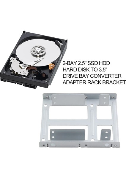 1 Adet Alüminyum 2-Bay 2.5 Inç SSD HDD Sabit Disk 3.5 Inç Sürücü Bölmesi Dönüştürücü Adaptör Raf Braketi 12 Vidalı (Yurt Dışından)