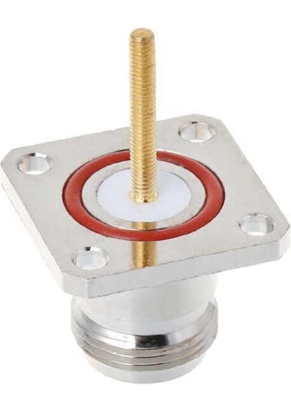 Pirinç N Dişi Jack Konnektörü 4 Delikli Flanş Montajlı Şasi Rf Adaptörü Uzun Lehim Pin Terminali G2AC (Yurt Dışından)