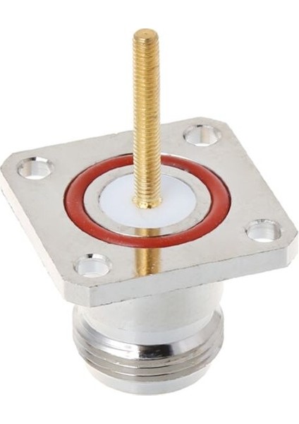 Pirinç N Dişi Jack Konnektörü 4 Delikli Flanş Montajlı Şasi Rf Adaptörü Uzun Lehim Pin Terminali G2AC (Yurt Dışından)