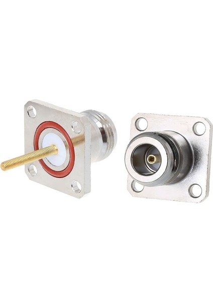 Pirinç N Dişi Jack Konnektörü 4 Delikli Flanş Montajlı Şasi Rf Adaptörü Uzun Lehim Pin Terminali G2AC (Yurt Dışından)