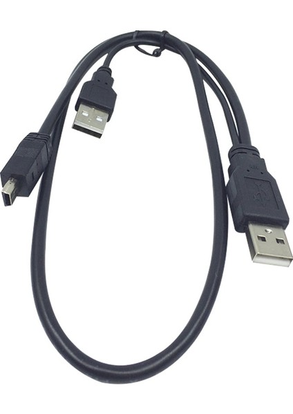 2'si 1 Arada USB 2.0 Çift A Tipi 2A Erkek - Mini 5 Pin Erkek Y Kablosu 2,5 Için (Yurt Dışından)