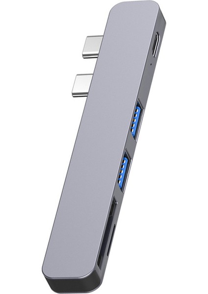 5 In 1 USB C Hub Çift Tip C Hub Adaptörü USB 3.0 Pd Adaptörü Macbook Pro/air 2020 2019 2018 Için Yerleştirme Istasyonu (Yurt Dışından) modelleri