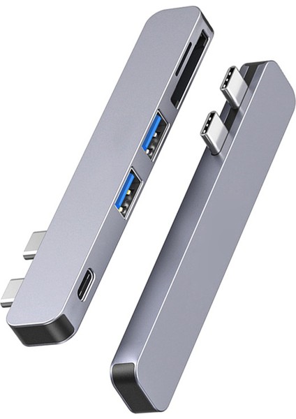 5 In 1 USB C Hub Çift Tip C Hub Adaptörü USB 3.0 Pd Adaptörü Macbook Pro/air 2020 2019 2018 Için Yerleştirme Istasyonu (Yurt Dışından) indirimleri