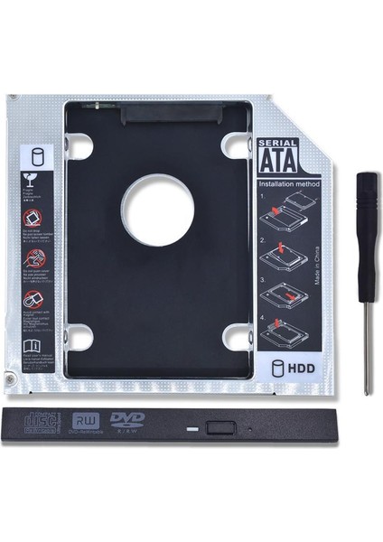 1 Adet Kphrtek Evrensel Alüminyum 2nd HDD Caddy 12.7mm Sata 3.0 DVD Adaptörü Için 2.5 ''7-12.5mm SSD Kasa Muhafaza Cd-Rom (Yurt Dışından)