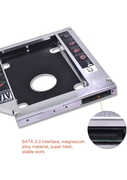 1 Adet Kphrtek Evrensel Alüminyum 2nd HDD Caddy 12.7mm Sata 3.0 DVD Adaptörü Için 2.5 ''7-12.5mm SSD Kasa Muhafaza Cd-Rom (Yurt Dışından)