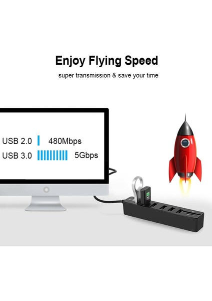 USB Hub 3/6 Bağlantı Noktası Genişletici Adaptör USB 3.0 Hub Çoklu USB Splitter 2.0 Hab 3 Hub 3.0 Pc Için Çoklu Usb3.0 Usb-Hub Kart Okuyucu (Yurt Dışından)