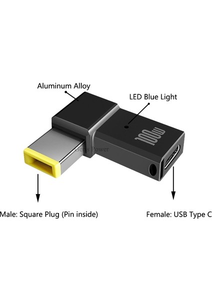 100 W USB Tip C Dc Güç Jak Konnektörü USB C Evrensel Dizüstü Güç Adaptörü Fiş Dönüştürücü Asus Dell Lenovo Dizüstü Bilgisayar Için (Yurt Dışından)