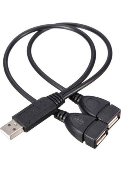 Sıcak 30 cm USB 2.0 A Erkek 2 Çift Dişi Jack Y Splitter Hub Güç Kablosu Adaptör Kablosu (Yurt Dışından)