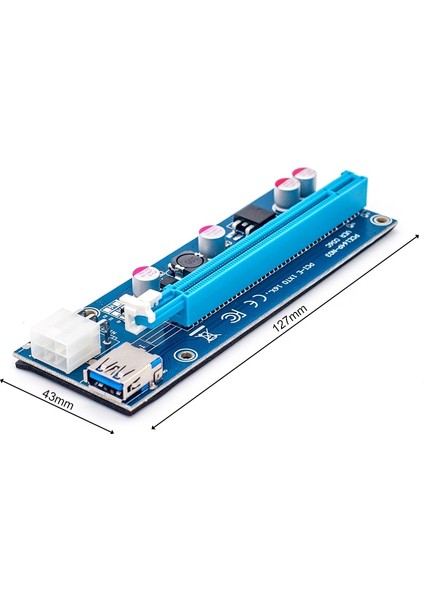 006C Pc Pcıe Pcı Express Yükseltici Video Kartı Için Pcı E 1x Ila 16X USB 3.0 Sata 6pin Ide Molex Güç Kablosu Btc Madenci Madencilik Için (Yurt Dışından)
