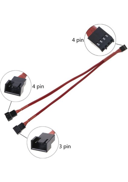 Pwm 4pin Fan Kollu Uzatma Splitter Hub Kabloları Anakart Cpu 4 Pin 2 4 (Yurt Dışından)