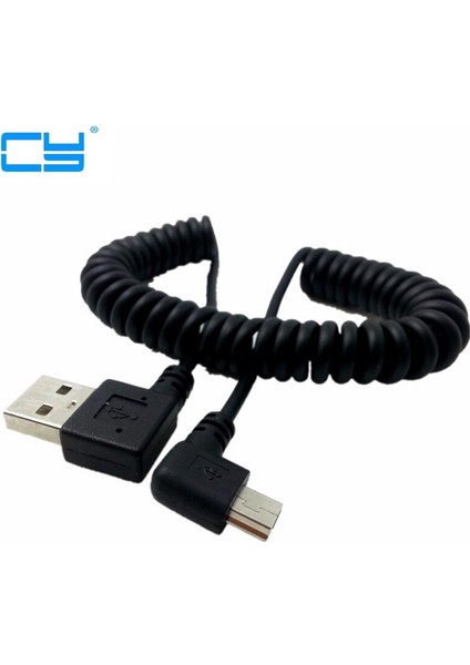 USB 90 Derece A Erkek - Mini USB 90 Derece Streç Veri Mp3 Mp4 Kamera Için Şarj (Yurt Dışından)