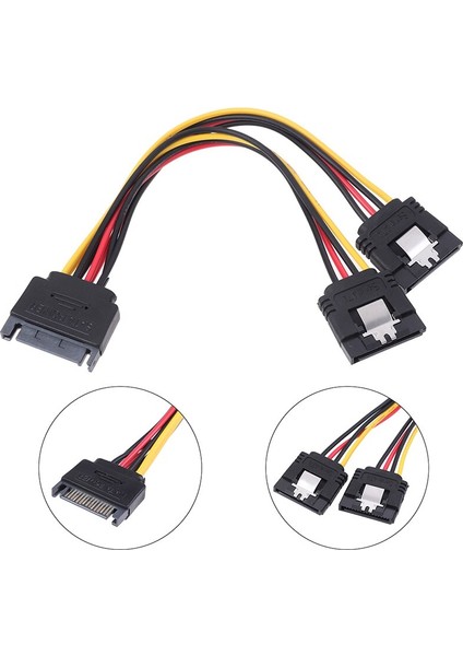 1 Adet Sata Güç 15-Pin Y-Splitter Kablo Adaptörü Erkek - Dişi HDD Sabit Disk Için (Yurt Dışından)