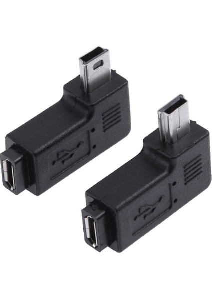 2 Adet/takım L Şekilli Mikro USB Dişi Sağ Sol 90 Derece Açı Mini USB Erkek Adaptör Konnektörü Şarj Dönüştürücü (Yurt Dışından)