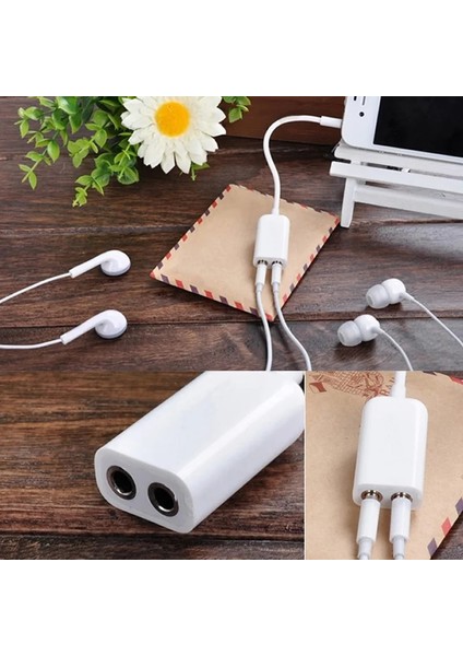 Sıcak Satış 3.5mm Çift Jack Kulaklık Kulaklık Splitter Adaptörü Samsung iPhone Telefon Dizüstü Tablet Mp3 Çalar Ses Cihazları (Yurt Dışından)