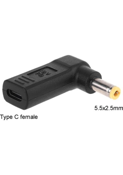 Dc Güç Adaptörü Dönüştürücü USB Tip-C Dişi 5.5x2.5mm Erkek Jack Konnektörü Asus Lenovo Toshiba Dizüstü Dizüstü Bilgisayar Adaptörü (Yurt Dışından)